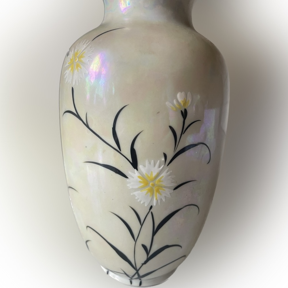 Vtg 1950’s era Hand Painted Japanese Vase